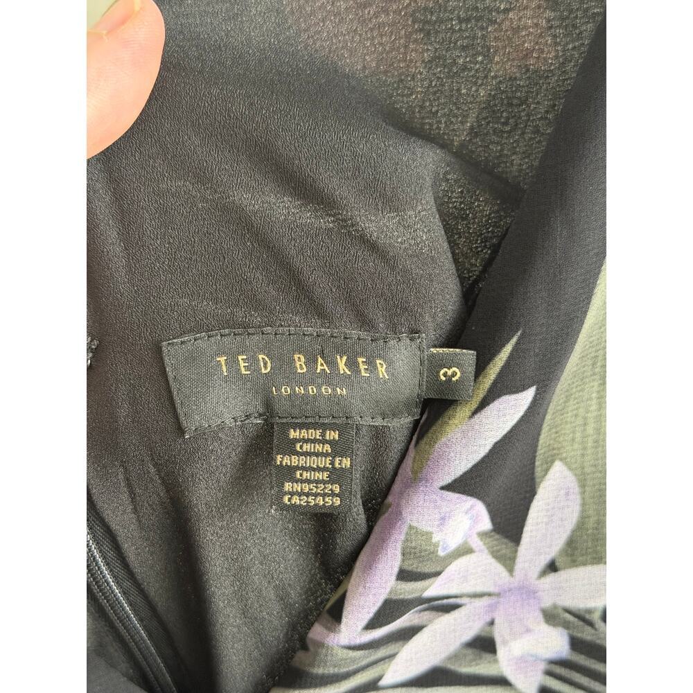 Ted Baker Malinae Highland Tiered Pleated A-Line Midi Dress Black Womens 3 (M) - Picture 5 of 9